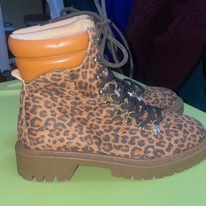 Leopard Hiking Boots